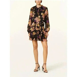 Lauren Ralph Lauren Women's Floral Belted V-Neck Long Sleeve Dress sz 6